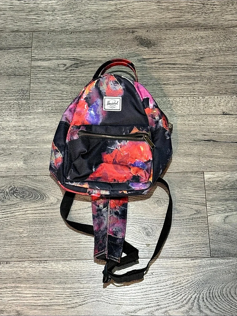 Herschel Abstract Print Backpack in Purple & Red (mini size)